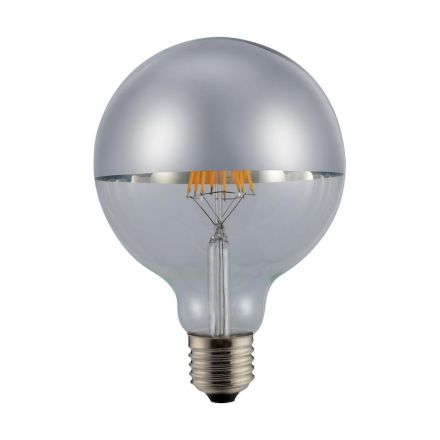Λάμπα LED Αντεστραμμένου Καθρέφτη Ασημί G95 6W 480lm 2700K Dimmable