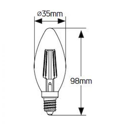 GEYER Λάμπα LED Κερί Filament C35 4W E14 380lm dim