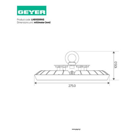 GEYER LED Καμπάνα Highbay Economy 100W 5000K 10000lm IP65