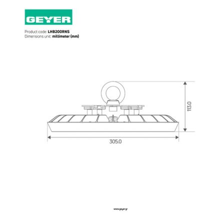 GEYER LED Καμπάνα Highbay Economy 200W 5000K 20000lm IP65