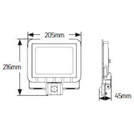GEYER LED Προβολέας Λευκός 50W 4250lm Με Αισθητήρα Κίνησης