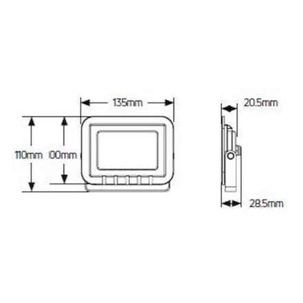 GEYER LED Προβολέας Μαύρος 20W 1700lm IP65