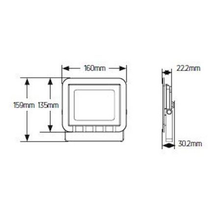 GEYER LED Προβολέας Μαύρος 30W 2550lm IP65