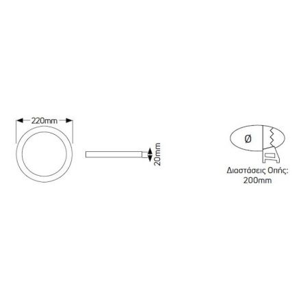 GEYER Χωνευτό Panel LED 18W 3000K 1550lm Φ200mm