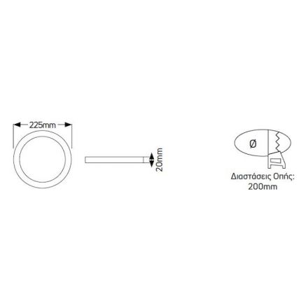 Χωνευτό LED Panel 24W 4000K 2100lm Φ200mm