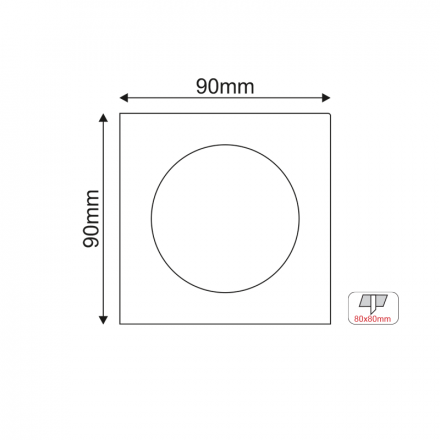 ACA Τετράγωνο Μεταλλικό Κινητό Πλαίσιο για Σποτ 9x9 cm