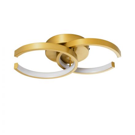 EVA 61069 Φωτιστικό Οροφής Design LED CCT 16W 1920lm 300° On/Off Μ33 x Π21 x Υ7cm Χρυσό Βούρτσας