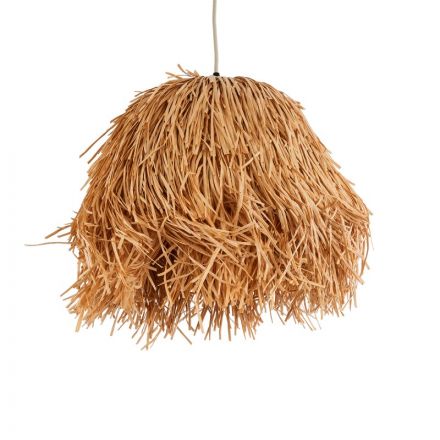 GUADELOUPE Boho Κρεμαστό Φωτιστικό - Καφέ Φυσική Ράφια Νήμα 