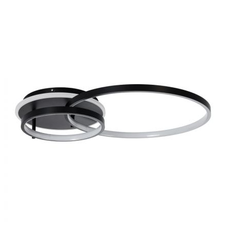 NEMESIS 61105 Φωτιστικό Οροφής Δαχτυλίδι-Κύκλος LED CCT 67W 7573lm 360° Dimmable Φ25+45cm+BackLight Μαύρο