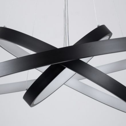 NEMESIS TRIO 61170-DECO Κρεμαστό Φωτιστικό Δαχτυλίδι-Κύκλος LED CCT 120W Μαύρο