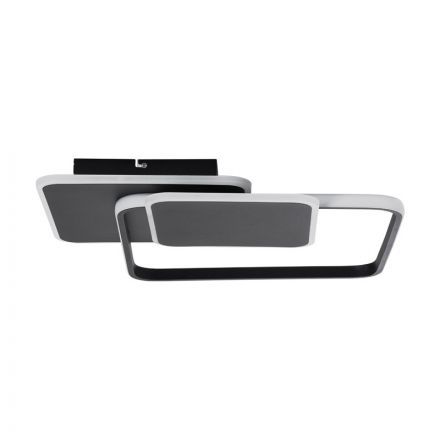 SQUARO 61231 Φωτιστικό Οροφής Δαχτυλίδι-Κύκλος LED CCT 75W 8400lm 360° Dimmable Μ48.5 x Π51 x Υ9cm Μαύρο