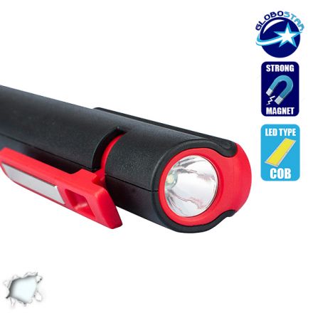 Φορητός Φακός PEN COB LED Κόκκινο Χρώμα