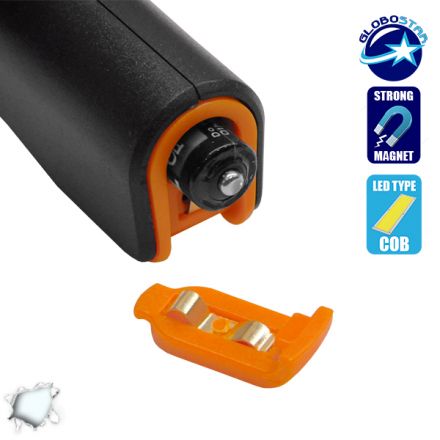 Mini Φορητός Φακός PEN COB LED Πορτοκαλί Χρώμα