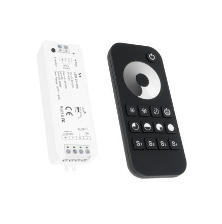 73118 RT1+V1 SKYDANCE ΣΕΤ Dimmer & Ασύρματο Χειριστήριο Αφής 1 Group RF 2.4Ghz 8A Max DC 5-36V (288W) - DC 3V IP20 - 5 Χρόνια Εγγύηση