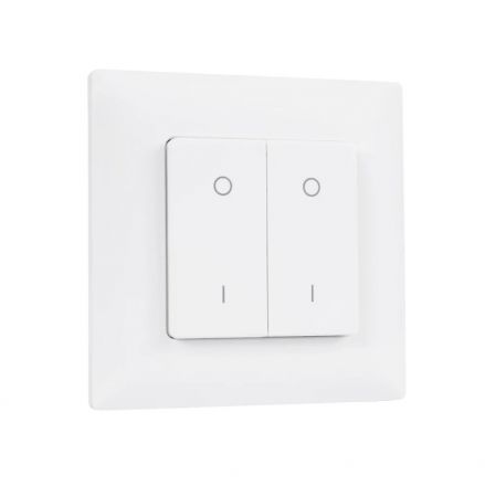 73122 PF1-2 SKYDANCE Ασύρματο Επιτοίχιο Χειριστήριο 2 Group  RF 2.4Ghz DC3V IP20 - Μ8.5 x Π8.5 x Υ1.7cm - 5 Χρόνια Εγγύηση