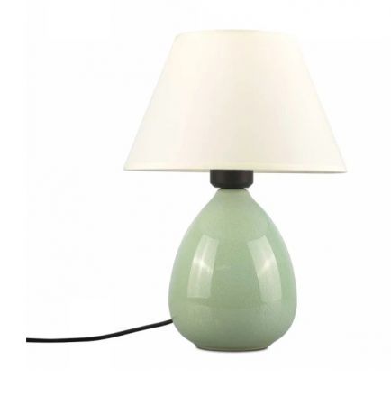 GLOBOSTAR® CESTA 204-0182 Μοντέρνο Επιτραπέζιο Φωτιστικό Πορτατίφ με Ντουί 1 x E27 AC 220-240V IP20 - Λαδί & Μπεζ - Μ17 x Π17 x Υ23cm