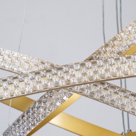 DIAMOND Κρεμαστό Φωτιστικό Δαχτυλίδι-Κύκλος LED CCT 120W Χρυσό