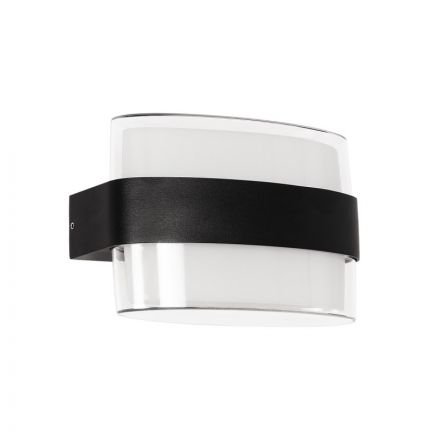GLOBOSTAR® EMPIRE 60782 Μοντέρνο Φωτιστικό Τοίχου - Απλίκα LED 12W 1260lm 120° AC 220-240V Αδιάβροχο IP65 Φυσικό Λευκό 4500K - Bridgelux SMD Chip & TÜV SÜD Driver - Μαύρο Ματ - Μ18.5 x Π9 x Υ12cm - 3 Χρόνια Εγγύηση
