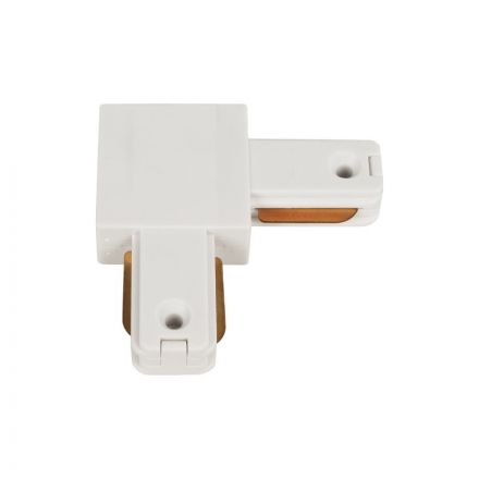 EUROTRACK-1PH 60906 Μονοφασικός Σύνδεσμος Γ Ράγας 2 Καλωδίων 1L+1N για Σύστημα Ράγας Eurotrack-1PH Λευκό Ματ