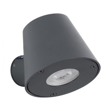 GARDENIA 60794 Μοντέρνο Φωτιστικό Τοίχου Απλίκα με Ντουί 1xGU10 Αδιάβροχο IP65 Γκρι Ανθρακί Ματ