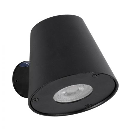 GARDENIA 60795 Μοντέρνο Φωτιστικό Τοίχου Απλίκα με Ντουί 1xGU10 Αδιάβροχο IP65 Μαύρο Ματ