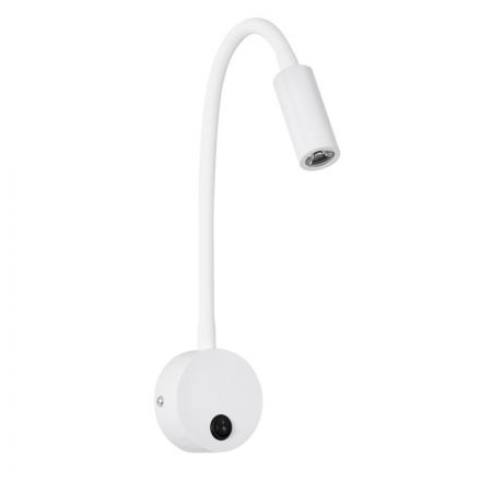 GLOBOSTAR® GOOSE 61688 Μοντέρνο Φωτιστικό Τοίχου - Απλίκα Ξενοδοχείου Reading Light LED 3W 300lm 36° AC 220-240V IP20 Θερμό Λευκό 2700K - CREE XPE Chip & TÜV SÜD Driver - Λευκό Ματ - Μ6.5 x Π15 x Υ24.5cm - 3 Χρόνια Εγγύηση