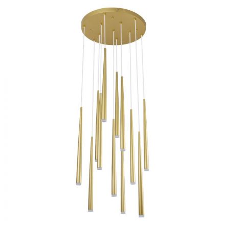 TEARS 61314 Κρεμαστό Φωτιστικό Οροφής Design LED CCT 36W Χρυσό Βούρτσας