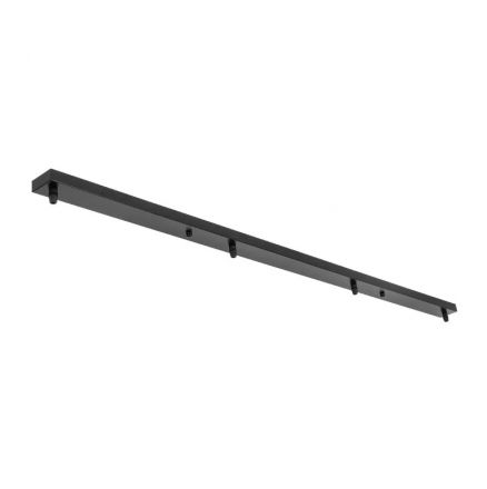 WALLBASE 77525 Γραμμική Μεταλλική Ροζέτα για Κρέμαση 4 Φωτιστικών - Μαύρο - Μ120 x Π5 x Υ2cm