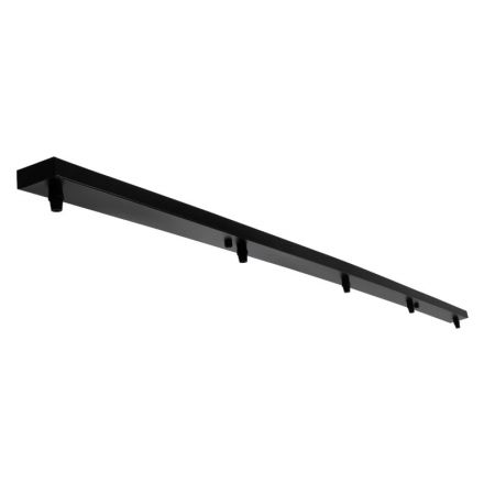 WALLBASE Μεταλλική Ράγα για Κρέμαση 5 Φωτιστικών - Μαύρο 