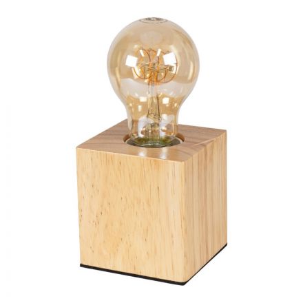 WOODBOX 99405 Μοντέρνο Επιτραπέζιο Φωτιστικό Πορτατίφ με Ντουί 1xE27 Μπεζ
