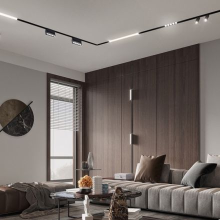 Γραμμικό Φωτιστικό Μαγνητικής Ράγας LED 12W 3000K 23cm Μαύρο