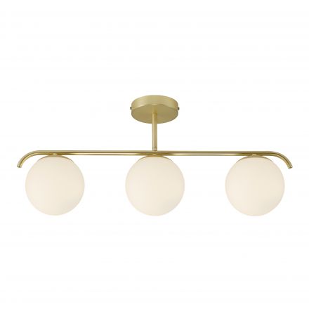 Τριπλό Σποτ Οροφής Grant LED 3xE14 Γυαλί Brass