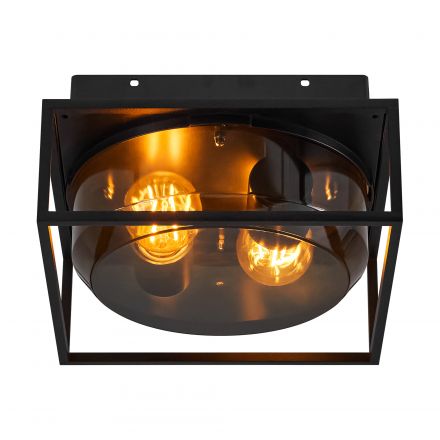 Φωτιστικό Οροφής Griffin LED E27 Μέταλλο Smoked IP44