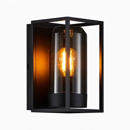 Επίτοιχο Φωτιστικό Griffin LED Ε27 Μέταλλο Smoked IP44