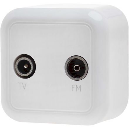 GEYER Πρίζα TV Διελεύσεως Λευκή IP20