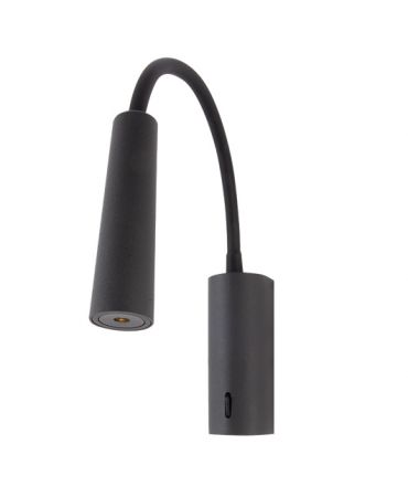 Zambelis Lights Απλίκα LED 3W Με Διακόπτη Μεταλλική Μαύρο