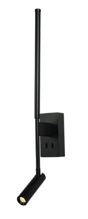ACA Επίτοιχο Φωτιστικό LED 5W+COB 3W 3000K CONCERTO Μαύρο Μέταλλο