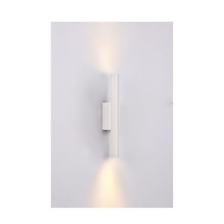 Inlight Επιτοίχιο Φωτιστικό LED 2x5W 3000K Λευκό απο Αλουμίνιο D:30x6cm