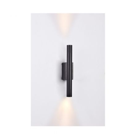 Inlight Επιτοίχιο Φωτιστικό LED 2x5W 3000K Μαύρο απο Αλουμίνιο D:30x6cm