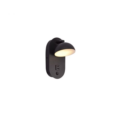 Inlight Επιτοίχιο Φωτιστικό LED 7W 3000K από Μαύρο Μέταλλο D:22x14cm