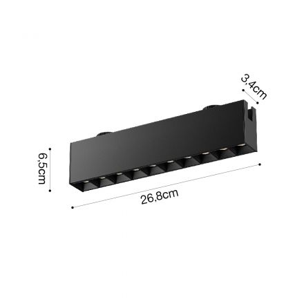 InLight Φωτιστικό LED 20W 3000K για Chandler Ράγα Μαύρο 3.4cmx6.5cmx26.8cm (13C-00051)
