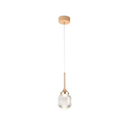 Inlight Κρεμαστό Φωτιστικό LED 10W από Χρυσό Μέταλλο και Ακρυλικό D:10x200cm