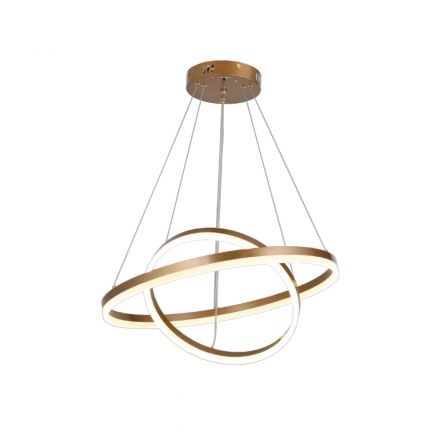 Inlight Κρεμαστό Φωτιστικό LED 58W 3CCT (Με Διακόπτη) D:60cm Χρυσό