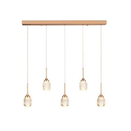 Inlight Κρεμαστό Φωτιστικό LED 5x10W από Χρυσό Μέταλλο και Ακρυλικό D:60x200cm