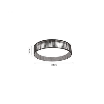 InLight Πλαφονιέρα Οροφής LED 24W 3CCT Με Διακόπτη Σχοινί και Ακρυλικό 33cm (42039-C)