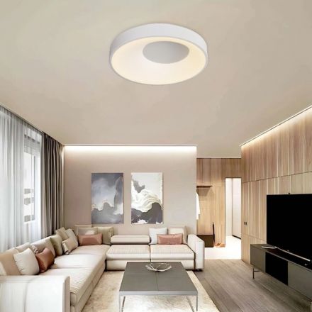 InLight Πλαφονιέρα Οροφής LED 36W 3CCT Γκρι Μέταλλο και Ακρυλικό 48cm (42040-Grey)