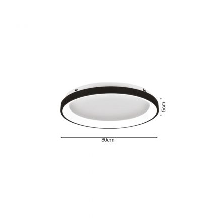 InLight Πλαφονιέρα Οροφής LED 38W 3CCT Μαύρο Μέταλλο και Ακρυλικό 80x5cm (42044-A-Black)