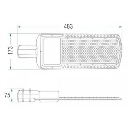 Φωτιστικό Δρόμου LED 100W 4000K IP65 IK08 Γκρι IOS PLUS