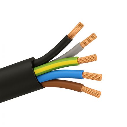 Καλώδιο Εύκαμπτο H05VV-F 5X1mm² Μαύρο
