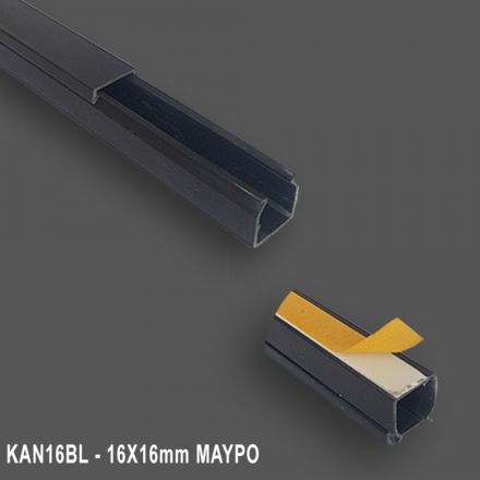 Κανάλι Καλωδίων 16x16mm με Αυτοκόλλητη Ταινία - Μαύρο